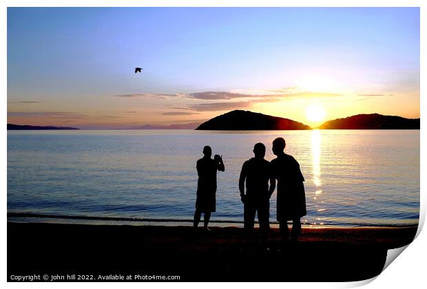 Sunset, Tsougrias Island, Skiathos, Greece. Print by john hill