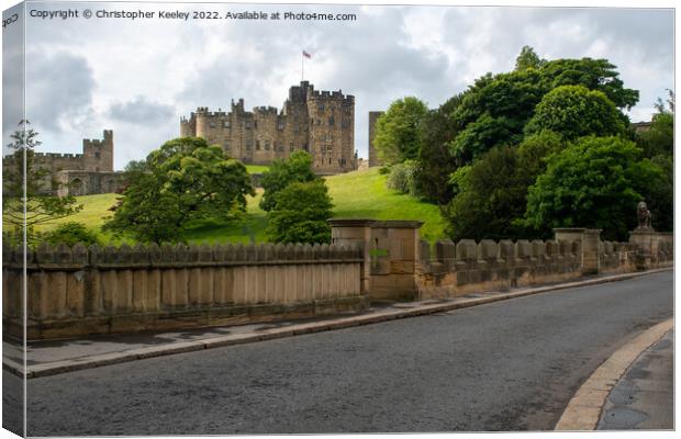 Alnwick Castle and bridge Canvas Print by Christopher Keeley