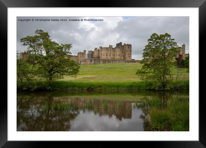Reflections of Alnwick Castle Framed Mounted Print by Christopher Keeley