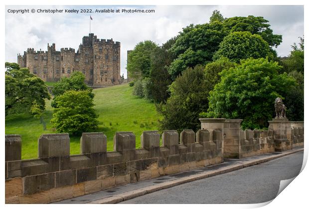 The road to Alnwick Castle Print by Christopher Keeley