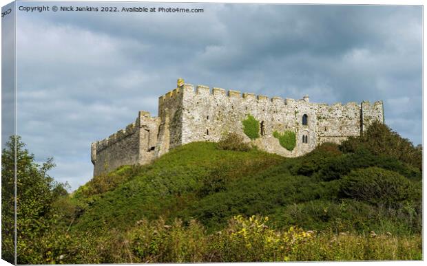 Manorbier Castle south coast of Pembrokeshire September Canvas Print by Nick Jenkins
