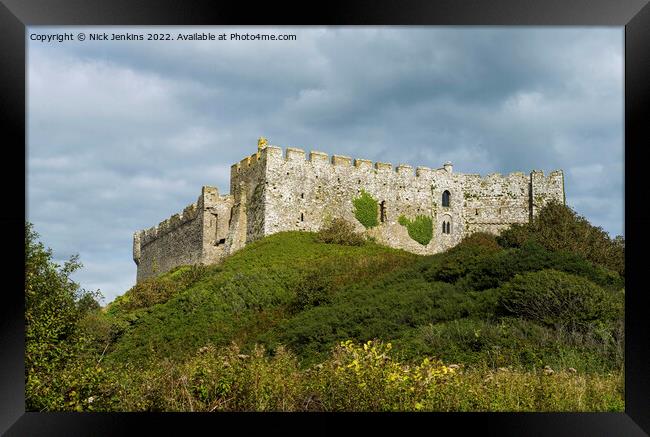 Manorbier Castle south coast of Pembrokeshire September Framed Print by Nick Jenkins