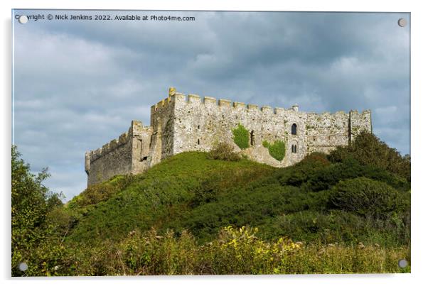 Manorbier Castle south coast of Pembrokeshire September Acrylic by Nick Jenkins