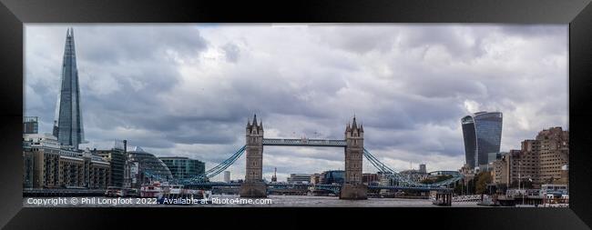 River Thames scene near the Shard and Tower Bridge Framed Print by Phil Longfoot