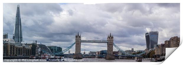 River Thames scene near the Shard and Tower Bridge Print by Phil Longfoot