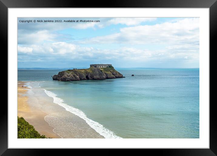 St Catherine's Island at Tenby Pembrokeshire Framed Mounted Print by Nick Jenkins