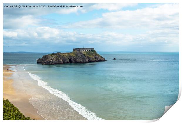 St Catherine's Island at Tenby Pembrokeshire Print by Nick Jenkins