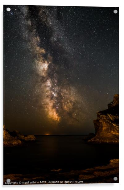 Milky Way from the Dorset Coast Acrylic by Nigel Wilkins