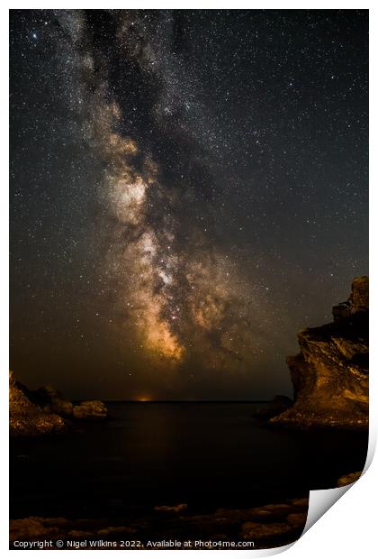 Milky Way from the Dorset Coast Print by Nigel Wilkins