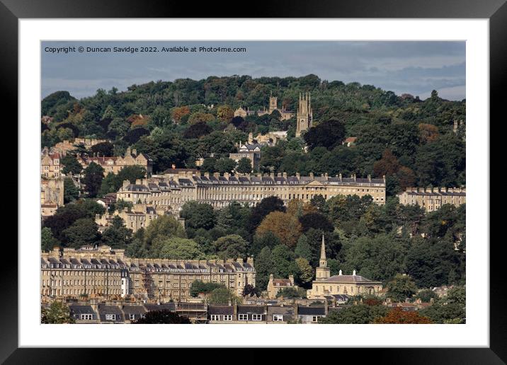View across the City of Bath looking towards Camden Crescent  Framed Mounted Print by Duncan Savidge