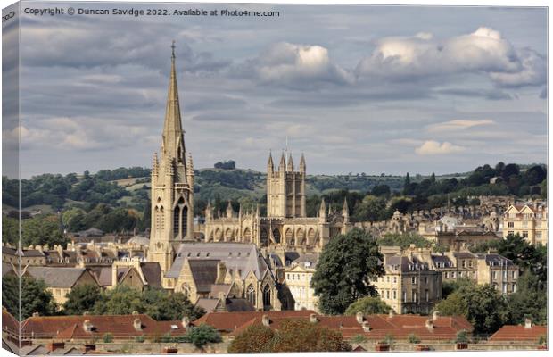 Bath's magnificent skyline  Canvas Print by Duncan Savidge