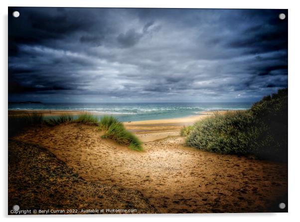 Enchanting Hayle Beachscape Acrylic by Beryl Curran
