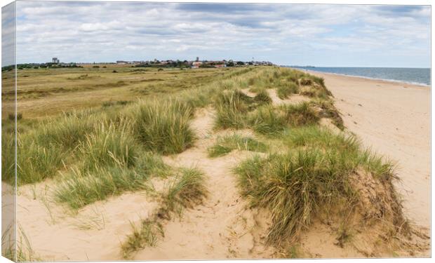 Southwold seen over the sand dunes Canvas Print by Jason Wells