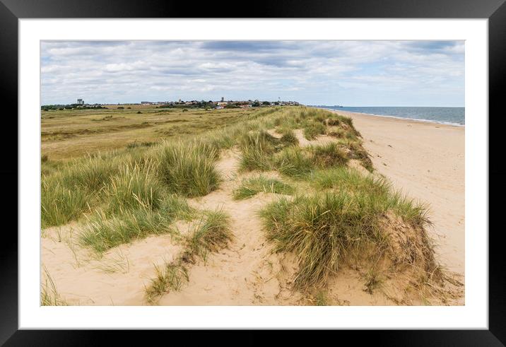 Southwold seen over the sand dunes Framed Mounted Print by Jason Wells