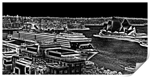Sydney harbour scene (Abstract)  Print by Allan Durward Photography