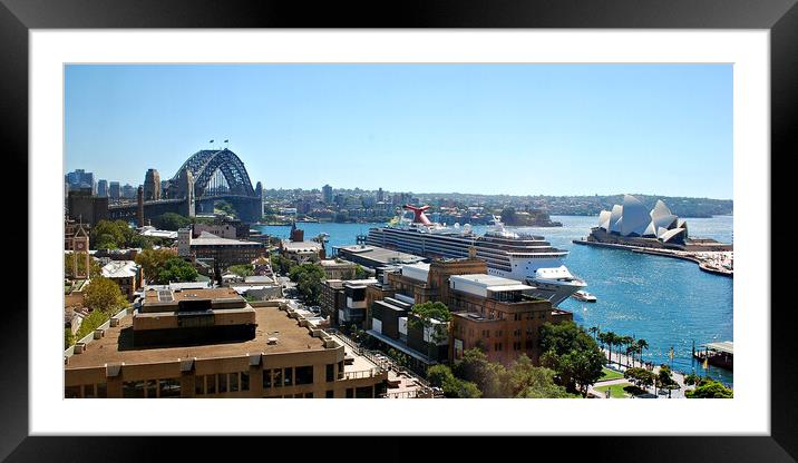 Stdney Harbour Bridge and Opera House Framed Mounted Print by Allan Durward Photography
