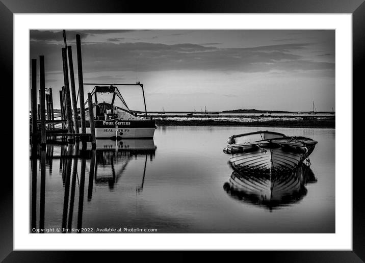 Tranquility at Morston Quay Framed Mounted Print by Jim Key