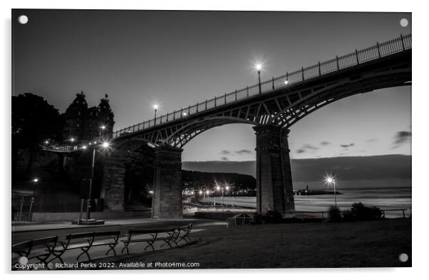 Scarborough Bridge at Night Acrylic by Richard Perks