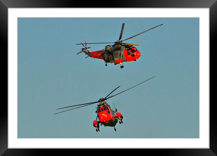 Royal Navy Rescue Sea Kings Framed Mounted Print by Allan Durward Photography