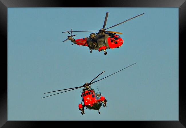 Royal Navy Rescue Sea Kings Framed Print by Allan Durward Photography