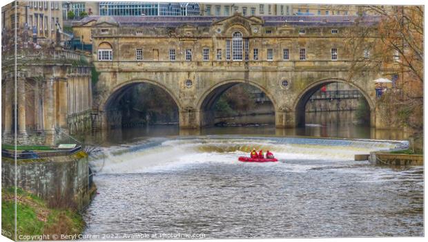 Brave Heroes on the Wild Weir Canvas Print by Beryl Curran