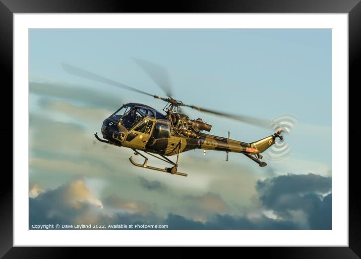 Army Scout Helicopter Framed Mounted Print by Dave Layland