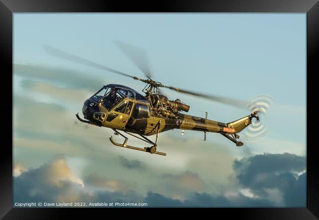 Army Scout Helicopter Framed Print by Dave Layland