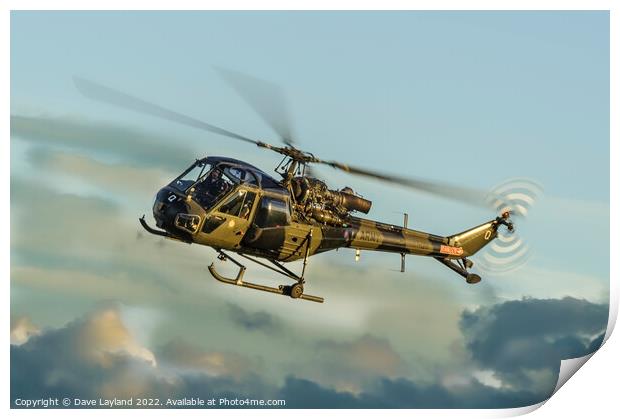 Army Scout Helicopter Print by Dave Layland
