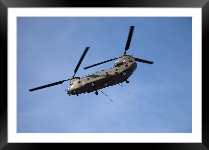 Chinook over Anglesey Framed Mounted Print by Gail Johnson