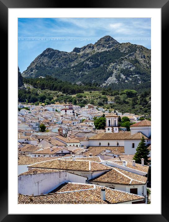  Grazalema Village and mountains. Framed Mounted Print by Chris North