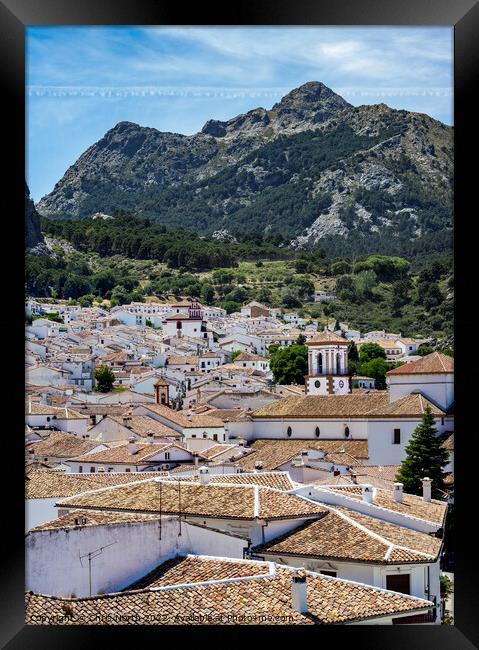  Grazalema Village and mountains. Framed Print by Chris North