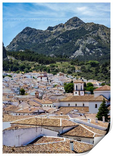  Grazalema Village and mountains. Print by Chris North