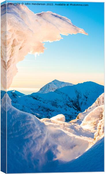 Snowdonia winter Canvas Print by John Henderson