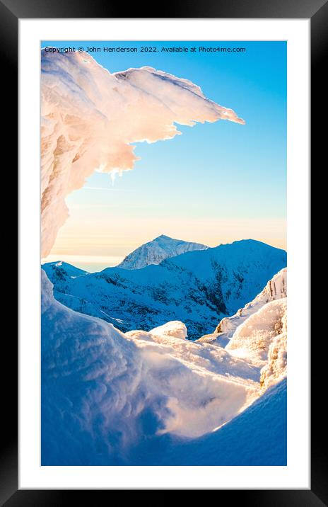 Snowdonia winter Framed Mounted Print by John Henderson