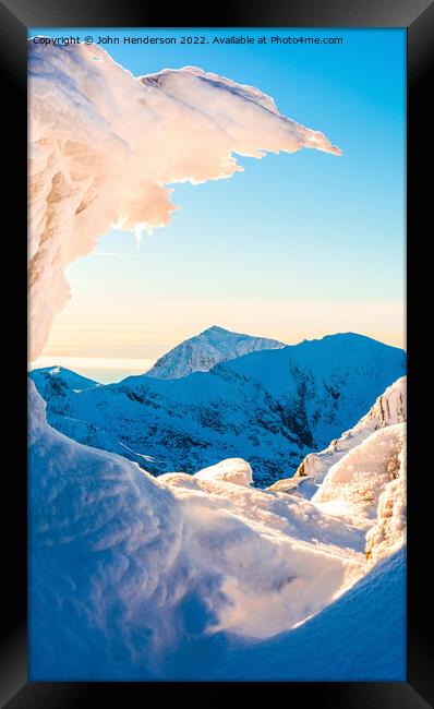 Snowdonia winter Framed Print by John Henderson