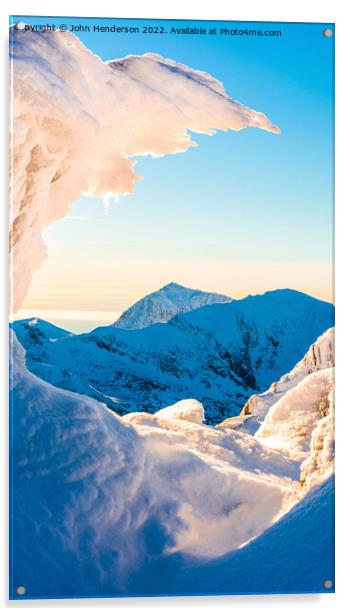 Snowdonia winter Acrylic by John Henderson