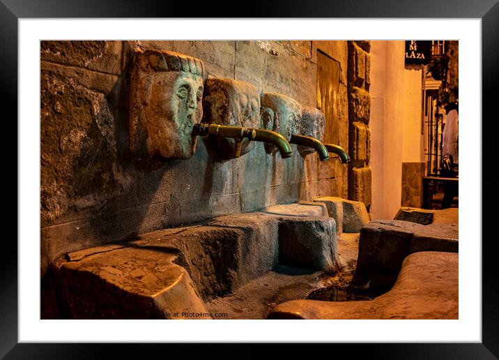 Ancient horse trough in Grazalema, Spain. Framed Mounted Print by Chris North