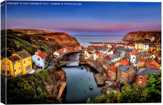 Staithes - Silent Night Canvas Print by Cass Castagnoli