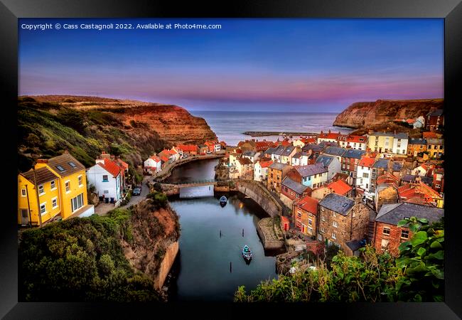 Staithes - Silent Night Framed Print by Cass Castagnoli