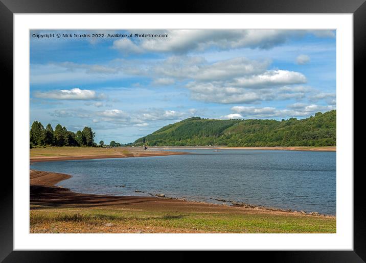 Talybont Reservoir in September Following Dry Spell Framed Mounted Print by Nick Jenkins