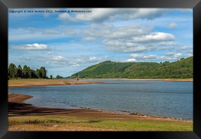 Talybont Reservoir in September Following Dry Spell Framed Print by Nick Jenkins