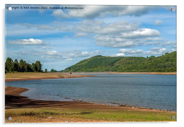 Talybont Reservoir in September Following Dry Spell Acrylic by Nick Jenkins