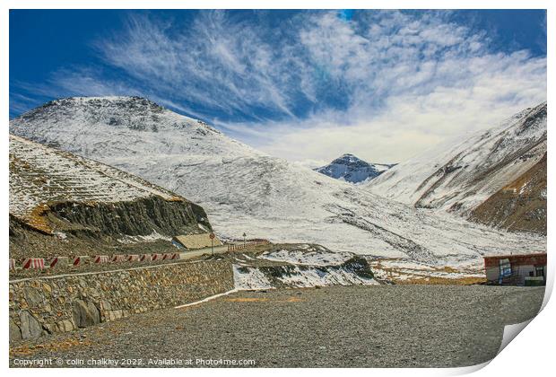 Kharola Glacier in Tibet, China Print by colin chalkley