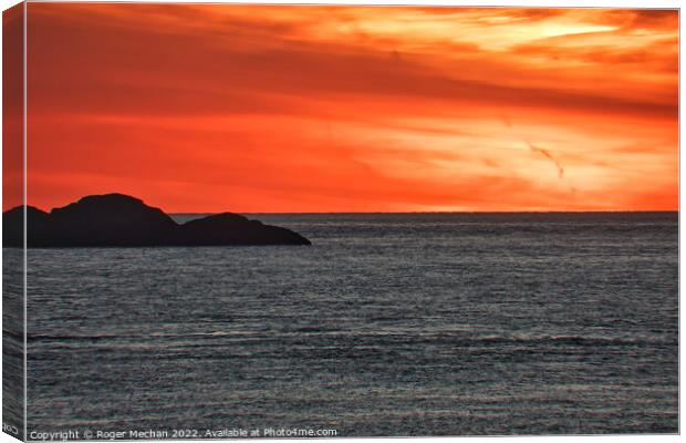 Serene Ramsey Island Sunset Canvas Print by Roger Mechan