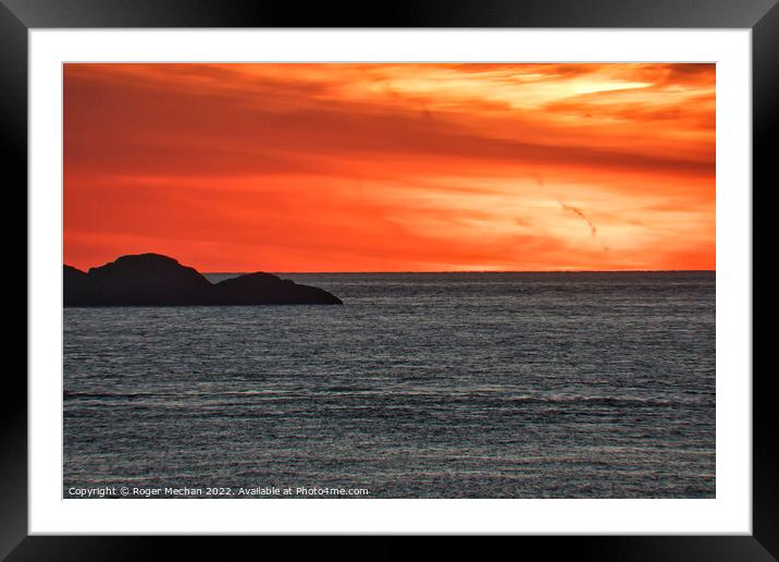 Serene Ramsey Island Sunset Framed Mounted Print by Roger Mechan