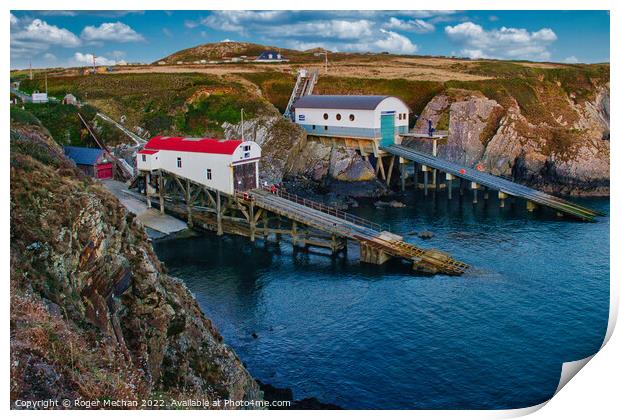 Iconic Lifeboat Stations on Welsh Coast Print by Roger Mechan