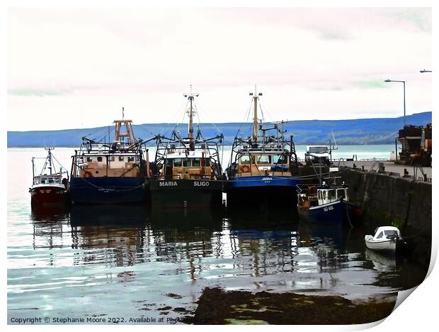 Fishing boats Print by Stephanie Moore