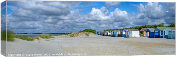 West Wittering beach Panoramic  Canvas Print by Diana Mower