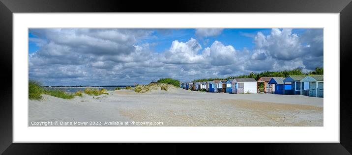 West Wittering beach Panoramic  Framed Mounted Print by Diana Mower