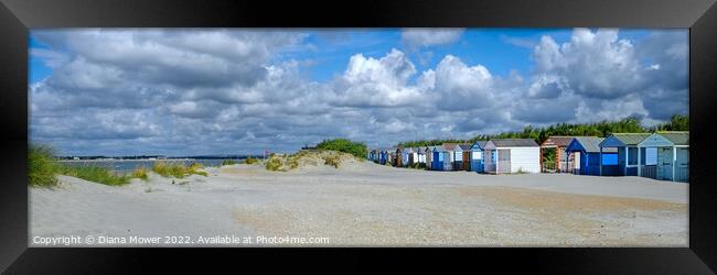 West Wittering beach Panoramic  Framed Print by Diana Mower